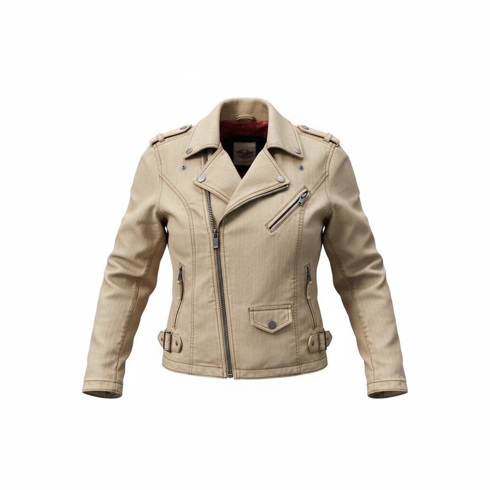 Harley-Davidson Women's Beige Moto Bomber Jacket